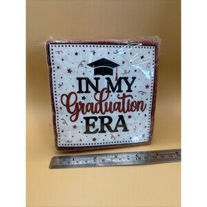 In My Graduation Era Napkins, 50 Pack Red, White & Black Sealed